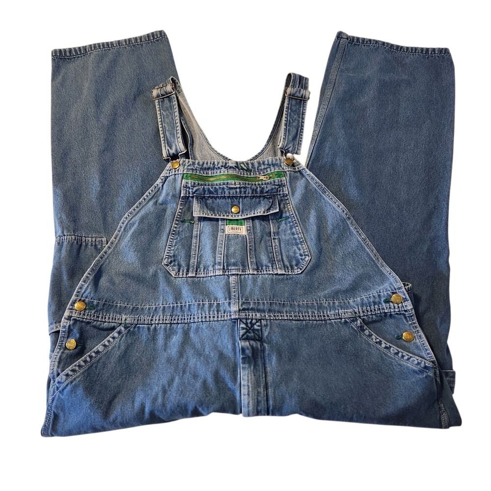Liberty Mens 46x28 Blue Denim Bib Overalls Workwear Grunge Skater Farmer Chore
